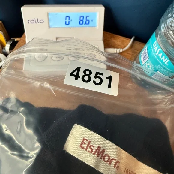 ElsMorr Women Top Sz L Black‎ Beaded Leopard Trim V Neck Long Sleeve Tunic Glam - Picture 12 of 12